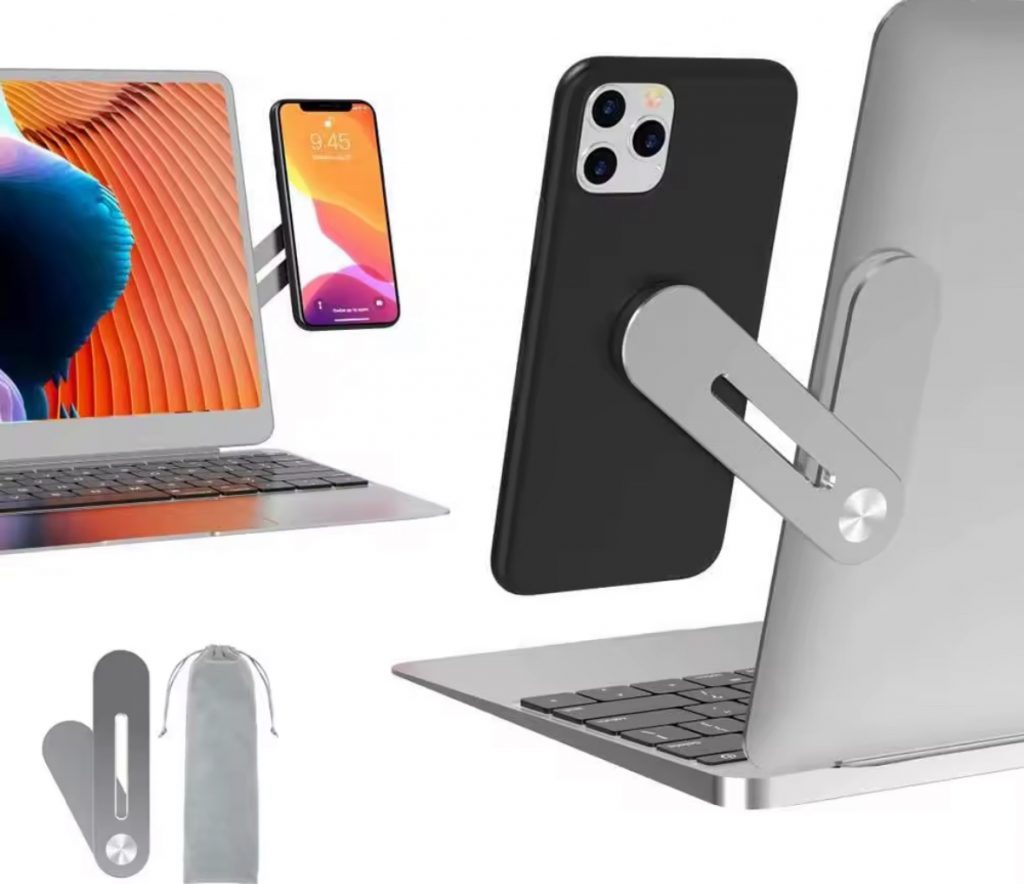Support Magnétique Latéral pour Ordinateur – Aluminium Pliable
