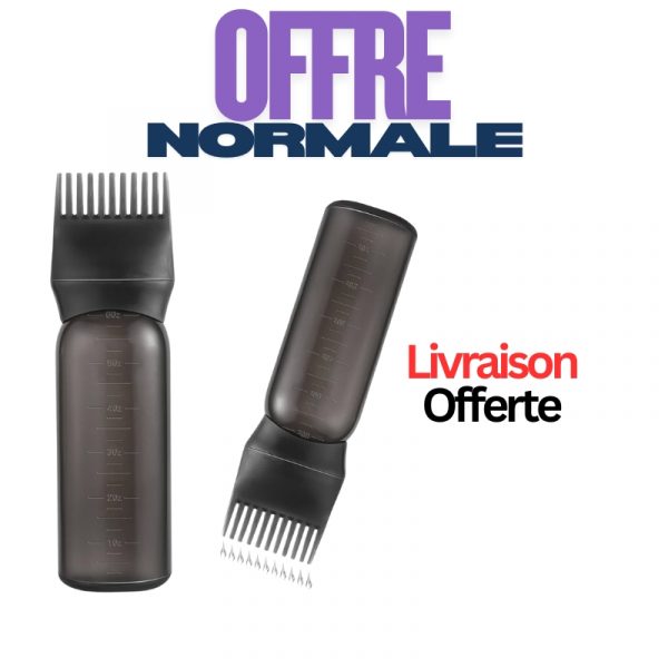 Flacon applicateur à peigne pour teinture/huile – 177 ml – Noir – Image 2