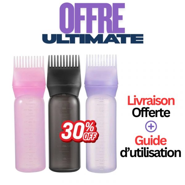 Flacon applicateur à peigne pour teinture/huile – 177 ml – Noir – Image 4