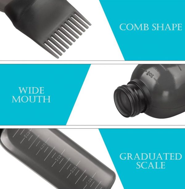 Flacon applicateur à peigne pour teinture/huile – 177 ml – Noir – Image 7