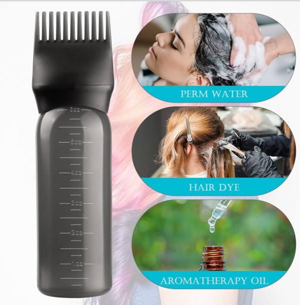 Flacon applicateur à peigne pour teinture/huile – 177 ml – Noir – Image 6