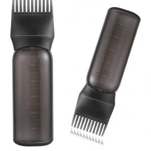 Flacon applicateur à peigne pour teinture/huile – 177 ml – Noir