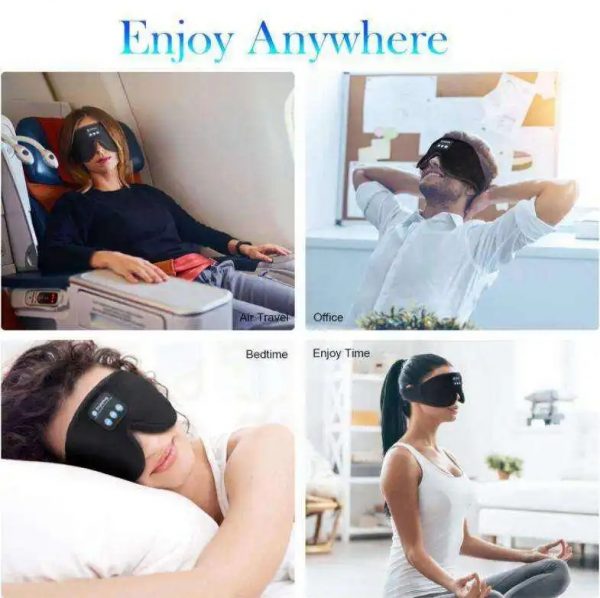 Masque de Sommeil Bluetooth 5.0 – Casque Sans Fil 2 en 1 avec Écouteurs Intégrés, Bandeau Confortable, Relaxation & Voyage – Image 4