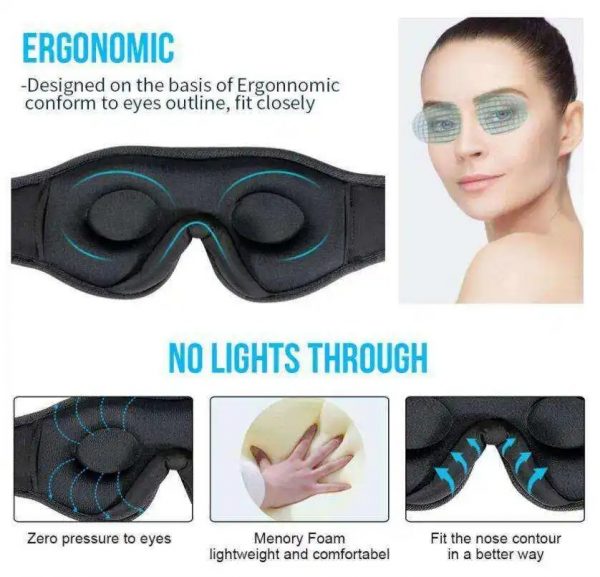 Masque de Sommeil Bluetooth 5.0 – Casque Sans Fil 2 en 1 avec Écouteurs Intégrés, Bandeau Confortable, Relaxation & Voyage – Image 5